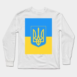 UKRAINE FLAG AND COAT OF ARMS Long Sleeve T-Shirt